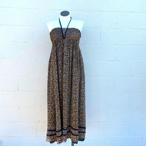 rag & bone 100% Silk Floral Maxi Dress Spaghetti Halter Top Sz 6